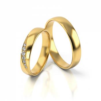 Obrączki ślubne żółte złoto 4mm próba 585 • FS317
