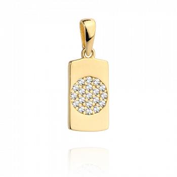 Zawieszka złota prostokąt z cyrkoniami FUG6-25-Z00208-2