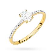 Pierścionek zaręczynowy z żółtego złota z brylantami 0.38ct