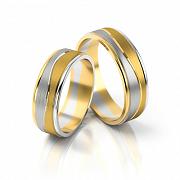 Obrączki ślubne złoto dwukolorowe 6mm próba 333 • XFS140