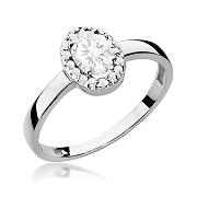 Pierścionek zaręczynowy z białego złota z diamentami laboratoryjnymi 0.48 ct