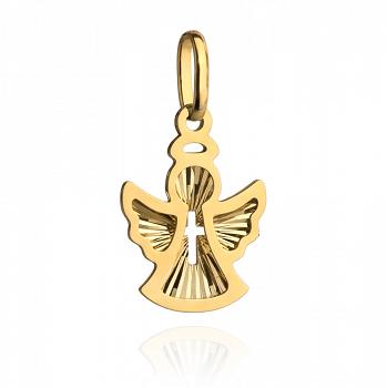 Zawieszka złoty aniołek z krzyżem FUG6-21-Z00173-2