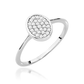 Pierścionek zaręczynowy z białego złota z brylantami 0.14ct