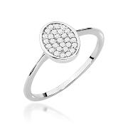 Pierścionek zaręczynowy z białego złota z brylantami 0.14ct