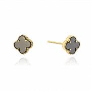 Kolczyki złote czarna koniczyna 6 mm FUG7-4-K00579-2