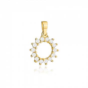 Zawieszka złota kółko z cyrkoniami FUG6-25-Z00417-2