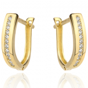 Kolczyki złote z cyrkoniami na angielskim zapięciu FUG7-21-K00865-2