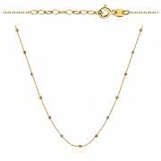 Naszyjnik złoty celebrytka diamentowane kuleczki w trzech kolorach złota FUG3-21-N00250-2