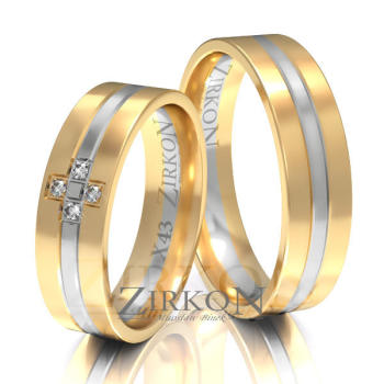 Obrączki ślubne złoto dwukolorowe 5,5mm próba 585 • X043