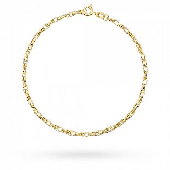 Bransoletka złota na nogę podwójne owalne rolo FUG2-38-B00946-2