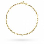 Bransoletka złota na nogę podwójne owalne rolo FUG2-38-B00946-2