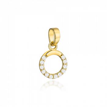 Zawieszka złota ring zdobiona cyrkoniami FUG6-25-Z00418-2