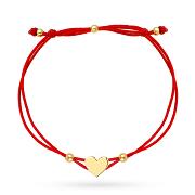 Bransoletka złote serce na czerwonym sznurku FUG2-34-B00950-2
