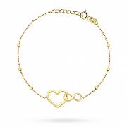 Bransoletka złota serce i nieskończoność FUG2-25-B00416-2