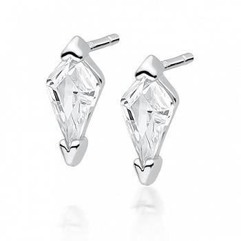 Srebrne kolczyki z białą cyrkonią FUGZ1721E