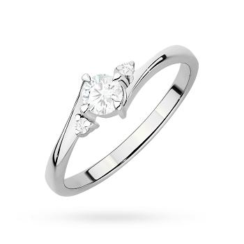 Pierścionek zaręczynowy z białego złota z diamentami laboratoryjnymi 0.27ct