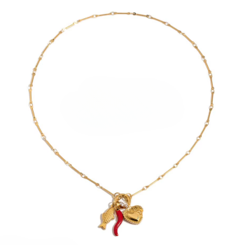 Naszyjnik pozłacany z zawieszkami FUGJDN0203016