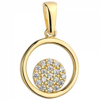 Zawieszka złota okrągła z cyrkoniami FUG6-25-Z00321-2