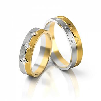 Obrączki ślubne złoto dwukolorowe 5mm próba 333 • XFS227