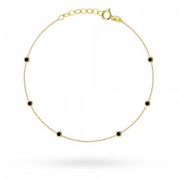 Bransoletka złota z czarnymi kamieniami FUG2-21-B00938-2