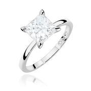 Pierścionek zaręczynowy z białego złota z diamentem laboratoryjnym 2.00 ct