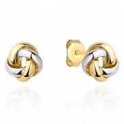 Kolczyki złote plecione dwukolorowe FUG7-17-K01600-2