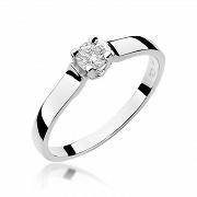 Pierścionek zaręczynowy z białego złota z brylantem 0.20 ct