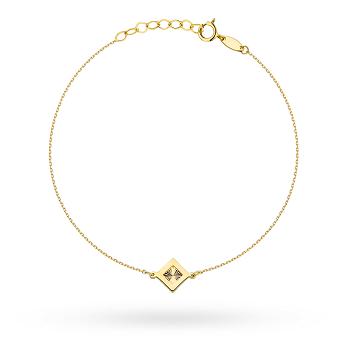 Bransoletka złota z diamentowanym rombem FUG2-B01190-585