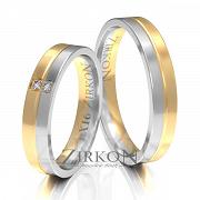 Obrączki ślubne złoto dwukolorowe 4mm próba 585 • X016