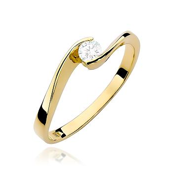 Pierścionek zaręczynowy z brylantem 0.13ct