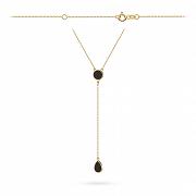 Naszyjnik złoty krawatka kółko i łezka z kamieniem FUG3-21-N00546-2