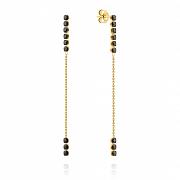 Kolczyki złote z czarnymi kamieniami FUGA224-48410