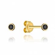 Kolczyki złote czarne kamienie w oprawie złota FUG7-32-K01368-2