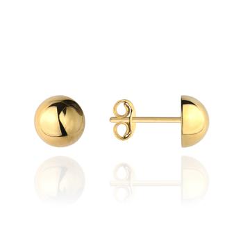 Kolczyki złote gładkie pół kulki 6mm FUG7-K00620-375