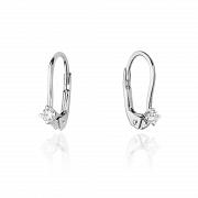 Kolczyki z białego złota z brylantami FKO-057-B585-B0.06