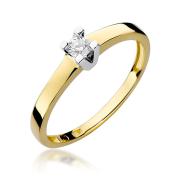 Pierścionek zaręczynowy z brylantem 0.12
