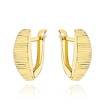 Kolczyki złote żłobione na angielskim zapięciu FUG7-K01868-375