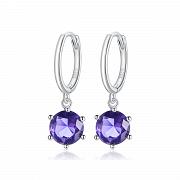 Kolczyki srebrne z fioletowymi cyrkoniami KFUG063