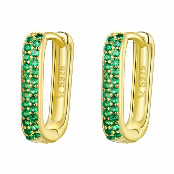 Kolczyki srebrne z zielonymi cyrkoniami KFUG078