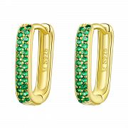 Kolczyki srebrne z zielonymi cyrkoniami KFUG078