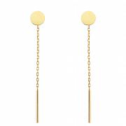 Kolczyki złote przewlekane płaskie kółka FUG7-4-K00964-2