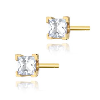 Złote kolczyki z brylantami FKO-037-585-B0.30