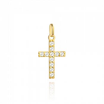 Złoty krzyżyk z cyrkoniami FUG4-25-C00080-2