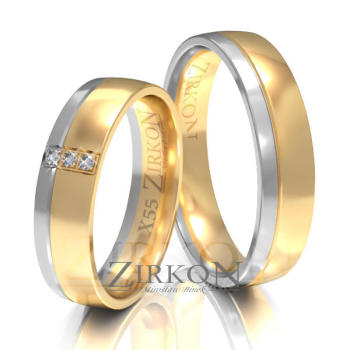 Obrączki ślubne złoto dwukolorowe 5mm próba 585 • X055