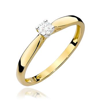 Pierścionek zaręczynowy z brylantem 0.10ct