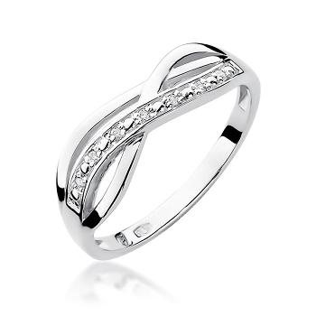 Pierścionek zaręczynowy z brylantami 0.06ct