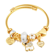Bransoletka damska złota charmsy FUGTGB945
