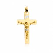 Złoty krzyżyk z wizerunkiem Jezusa dwukolorowy FUG4-9-C00122-2