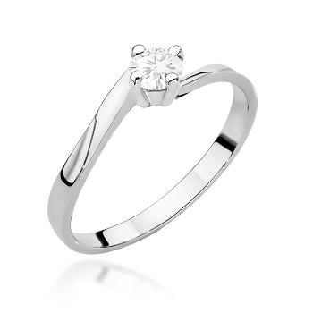 Pierścionek zaręczynowy z białego złota z diamentem laboratoryjnym 0.20ct
