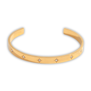 Bransoletka damska złota sztywna z cyrkoniami FUGJDB201195